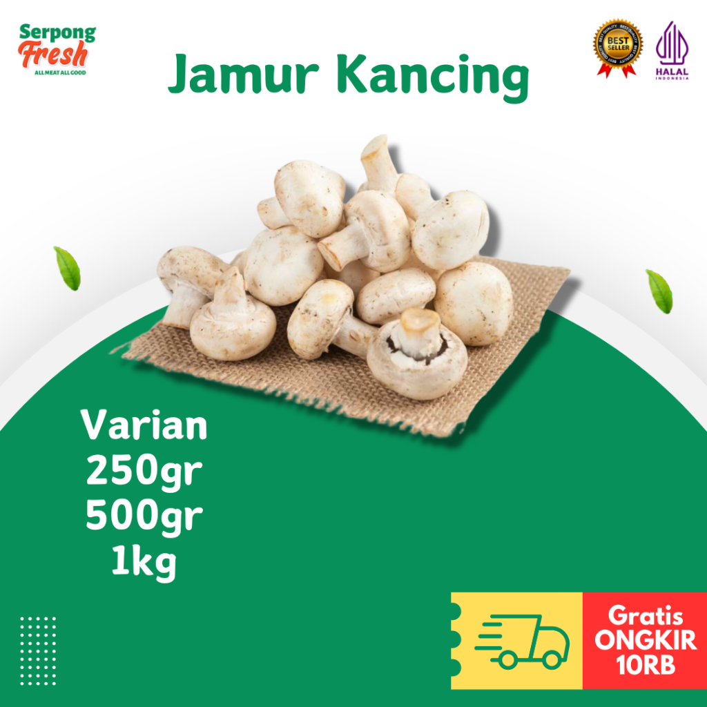 

Jamur Kancing 250gr 500gr 1kg FRESH Sayuran Segar