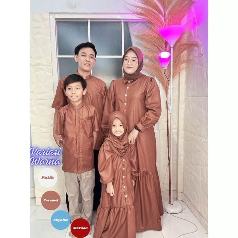 RAUNA FAMILY COUPLE BAJU LEBARAN TERBARU  KEMBARAN SARIMBIT BAJU COUPLE KELUARGA