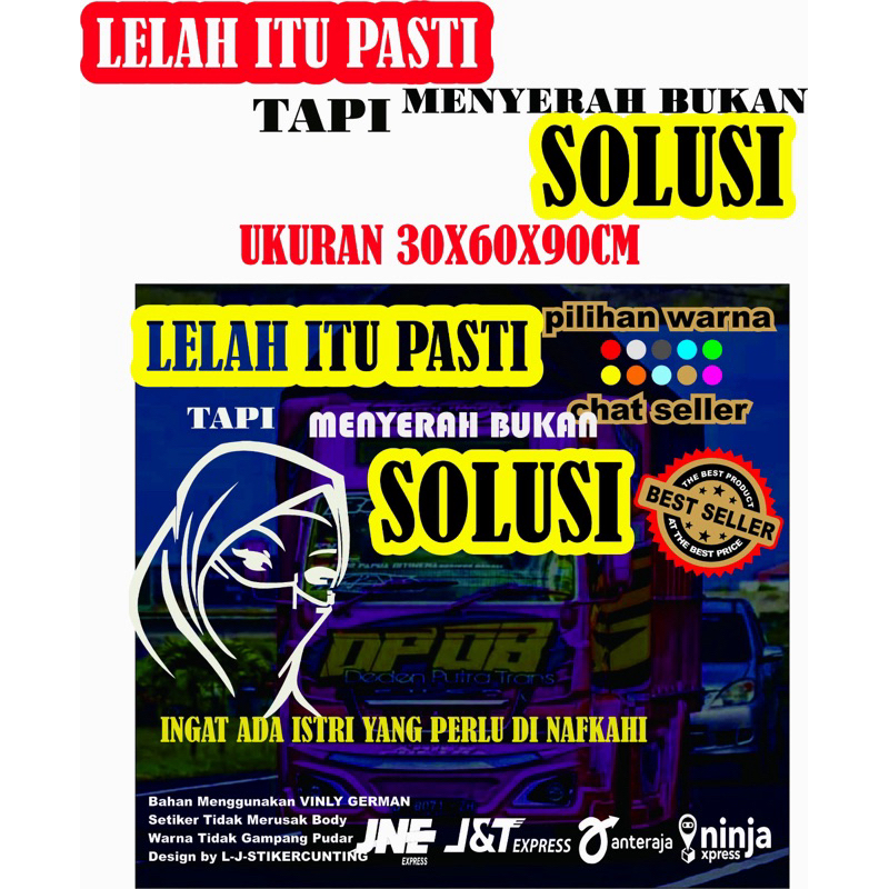 stiker kaca mobil truk kata2 unik