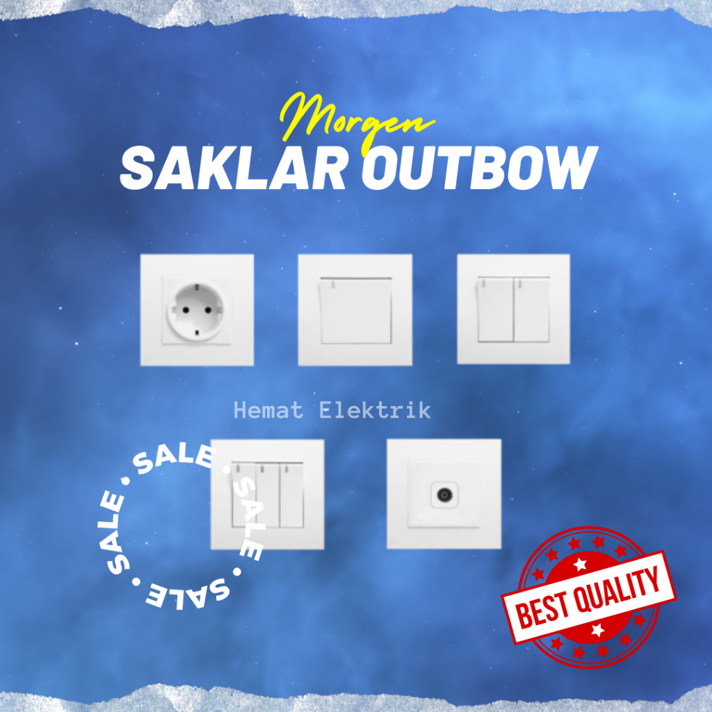 Stop Kontak Saklar Lampu Rumah Outbow OB Morgen Model V Tombol ON OFF Lampu