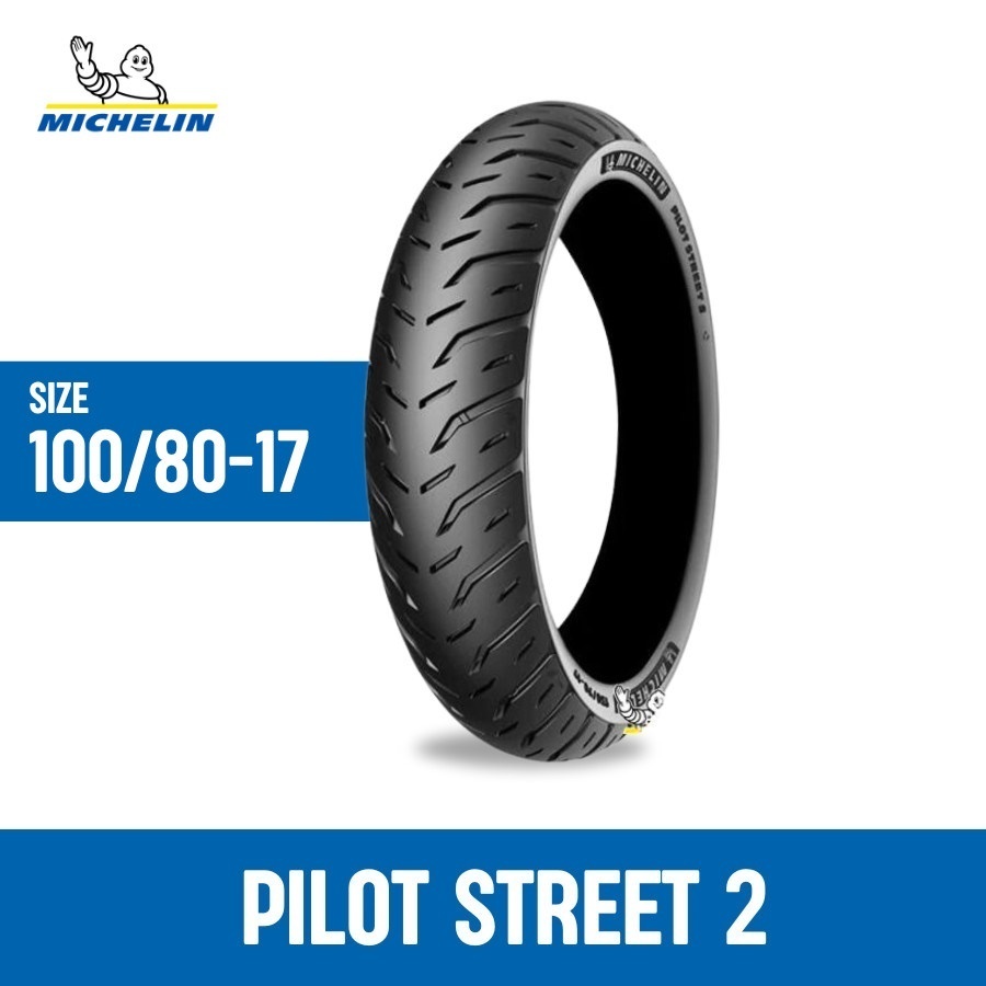 Ban Motor Tubeless Michelin Pilot Street 2 100/80-17 Ban Motor Bebek Supra Jupiter Vega Ring 17