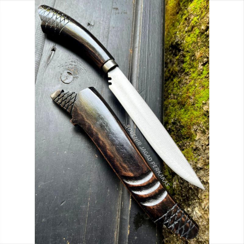 PISAU MINI UKIR BAJA SERBAGUNA DAPUR KAYU HITAM