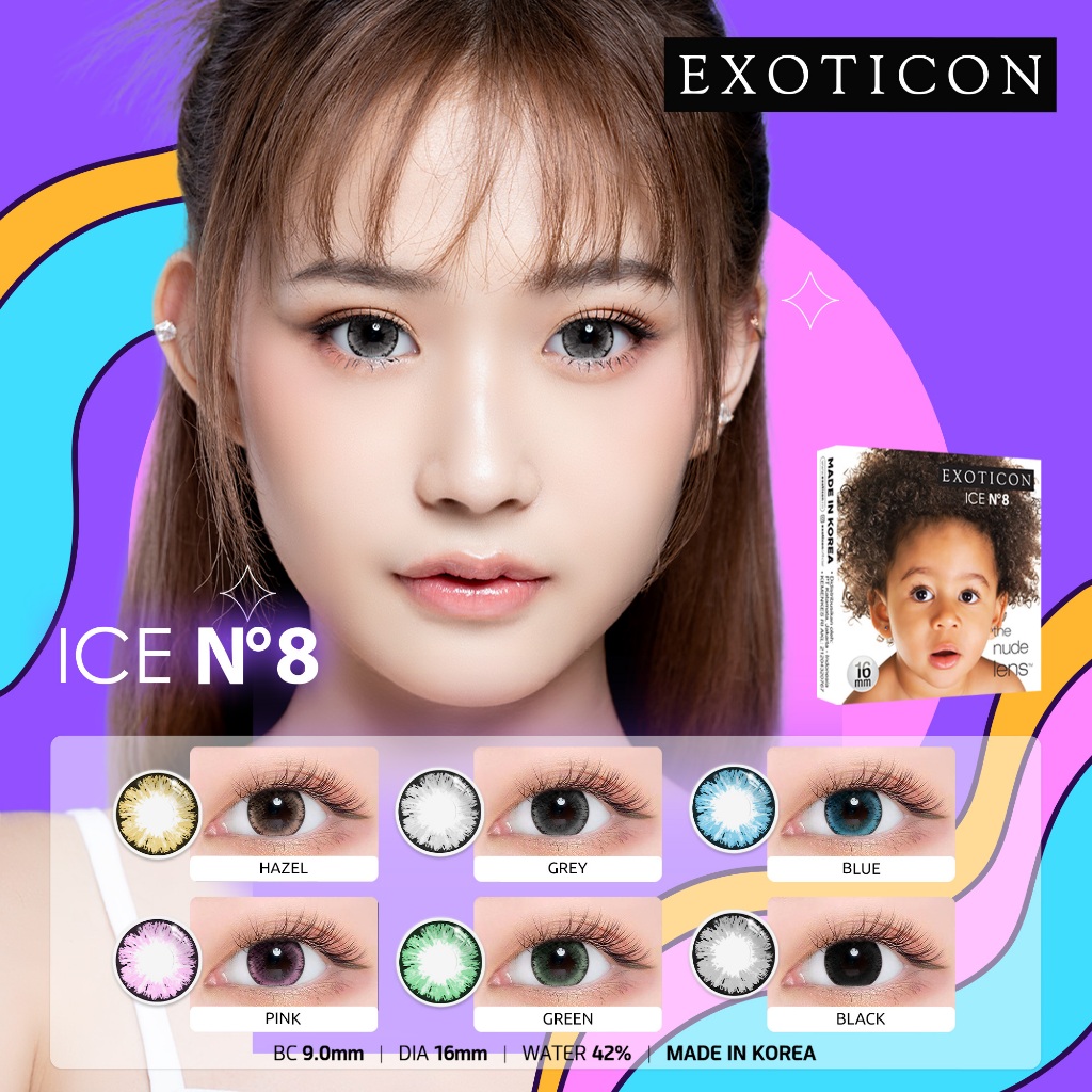 Exoticon Softlens - Ice N8 (Grey | Hazel | Black)