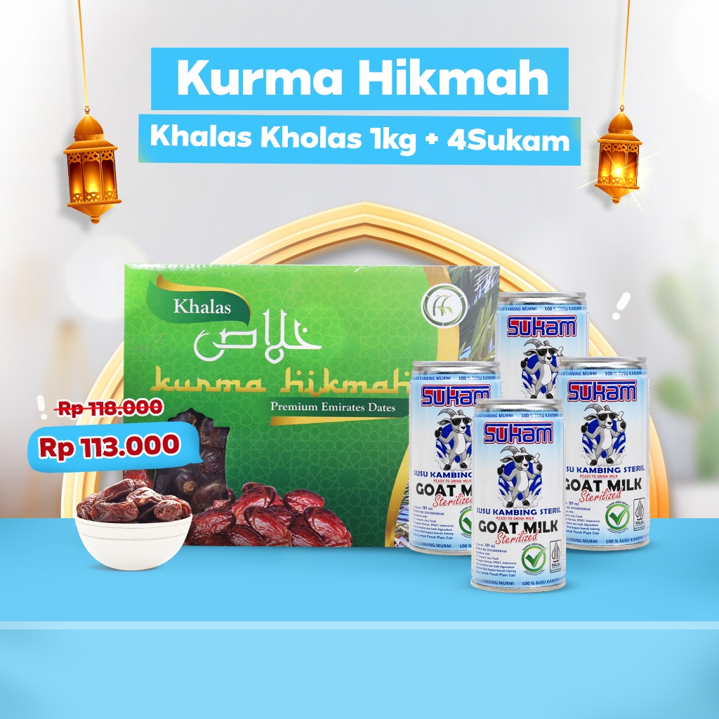 

Kurma Hikmah Khalas Kholas 1kg + 4Sukam