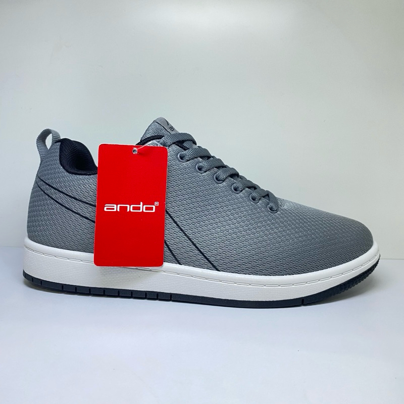 Ando Official Sepatu Sneakers Ernest Pria Dewasa - Grey/Black