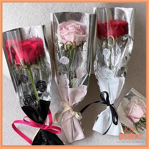 

10 Lembar Plastik buket bunga single rose satuan bunga artificial SF35