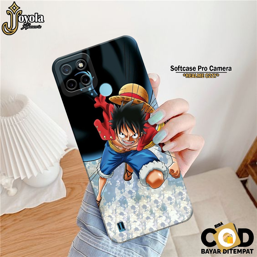JOYOLA Case Realme C21Y - Fashion Case Anime - Softcase Realme C21Y - Pro Camera - Casing Realme C21