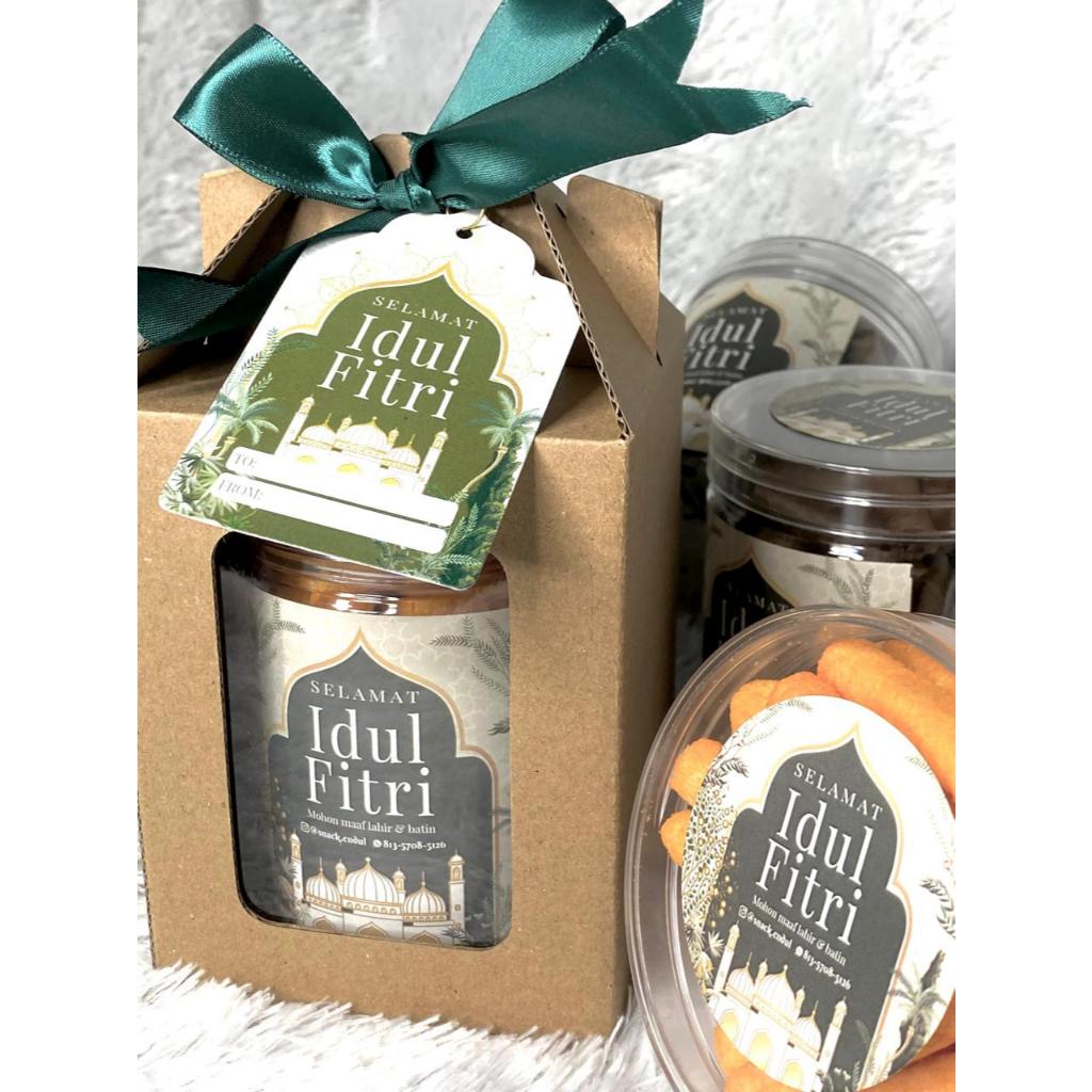 BIG PROMO HAMPERS LEBARAN PARCEL IDUL FITRI GIFT BOX HADIAH ISI 1 TOPLES 600ML COOKIES SNACK KUE
