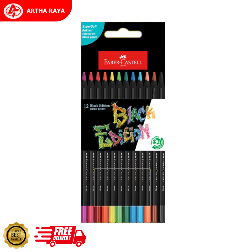 

PENSIL WARNA FABER CASTELL BLACK EDITION SERIES 12 WARNA 116412