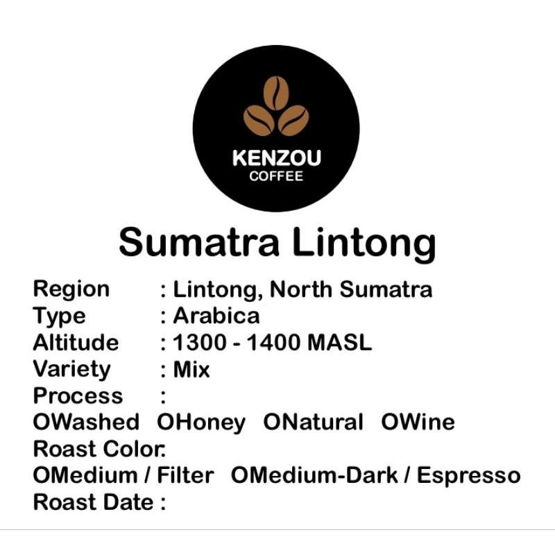 

Kenzou Coffee Biji Kopi Arabika Sumatra Lintong Full Washed 200gr