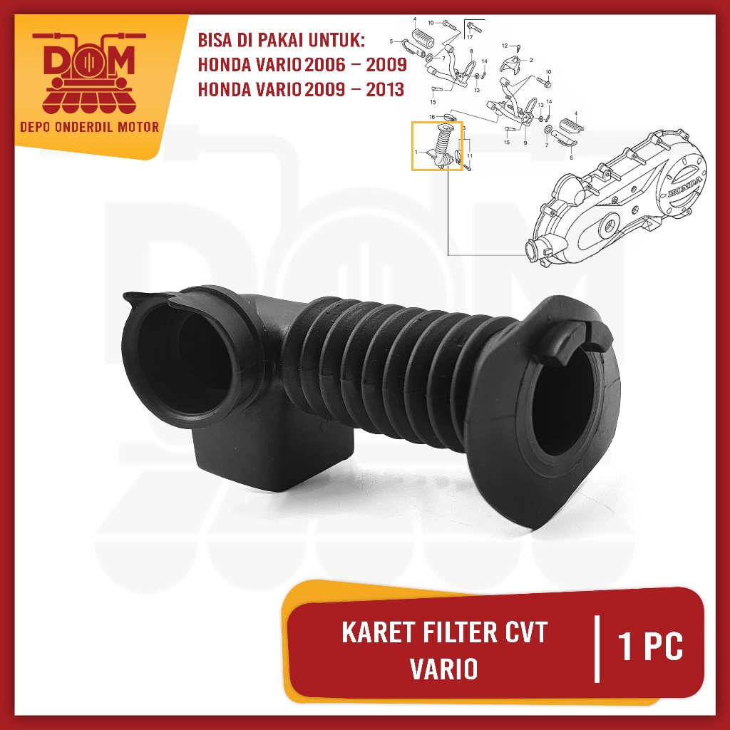 Karet Filter CVT Vario Karbu (PSP) Saringan Udara Hawa Sambungan CVT Duct L Cover Honda Vario 110