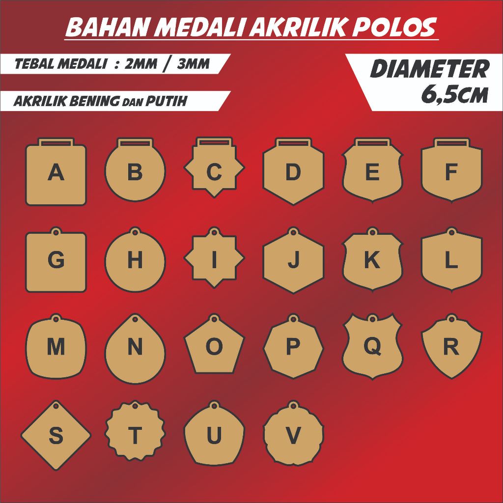 

BAHAN MEDALI WISUDA AKRILIK 6,5cm POLOS TEBAL 2mm 3mm LASER CUTTING bening dan putih