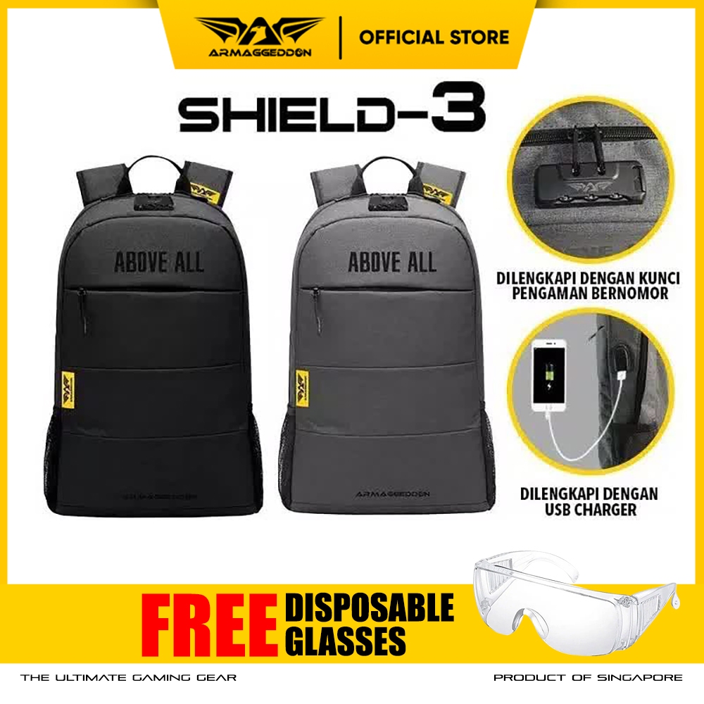 Tas Laptop Armageddon Shield 3 Backpack Laptop 15.6 inch [Garansi Resmi 1 Tahun]