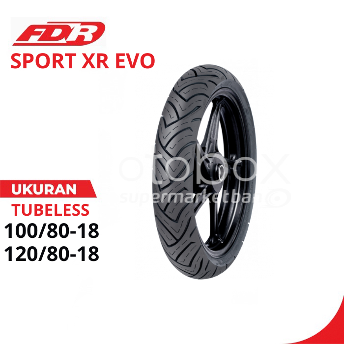 BAN MOTOR FDR SPORT XR EVO UKURAN 100/80 120/80 RING 18 TUBELESS