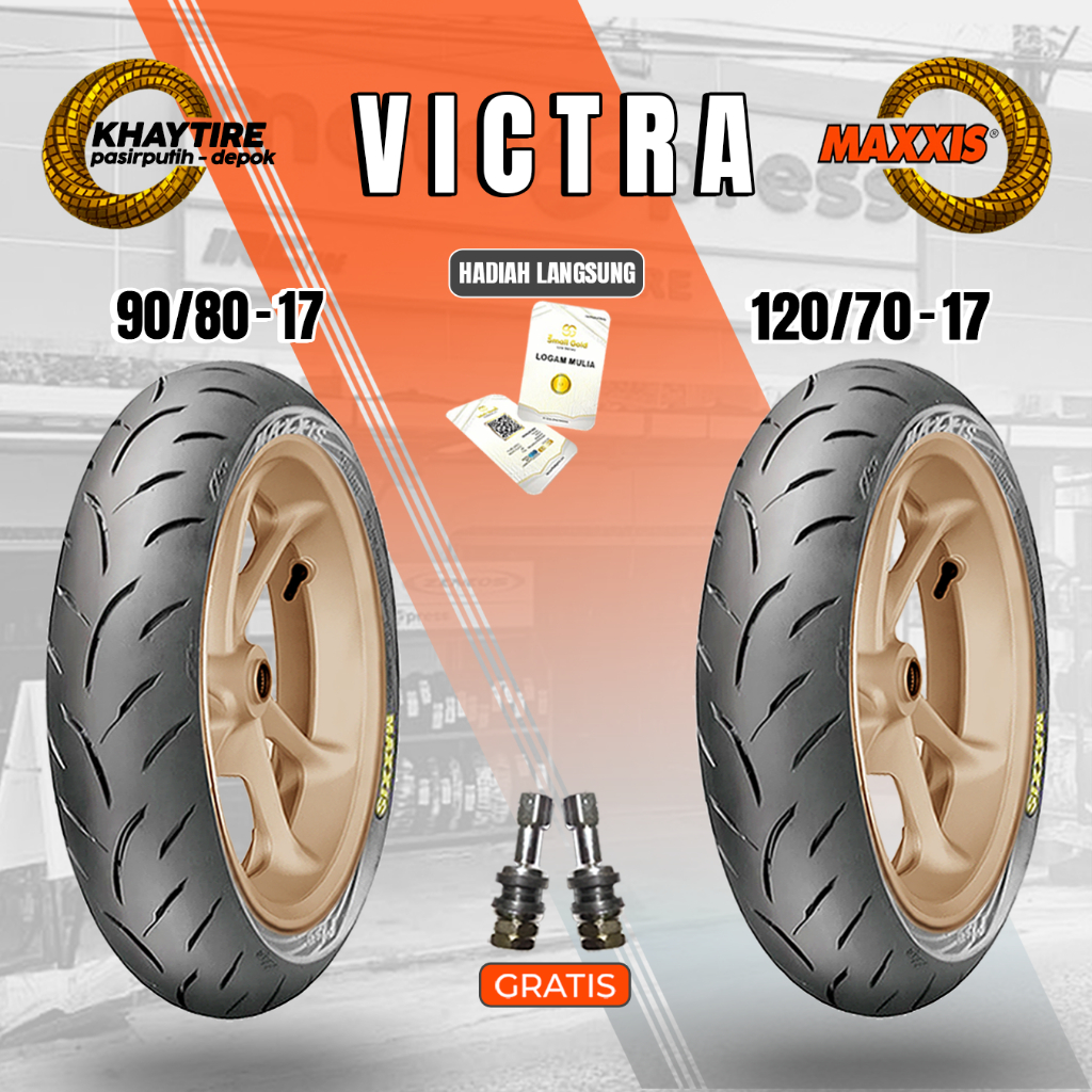 𝗦𝗲𝗽𝗮𝘀𝗮𝗻𝗴 Ban Motor SPORT - GTR - SUPERMOTO MAXXIS VICTRA 90/80-17 dan 120/70-17 Tubeless