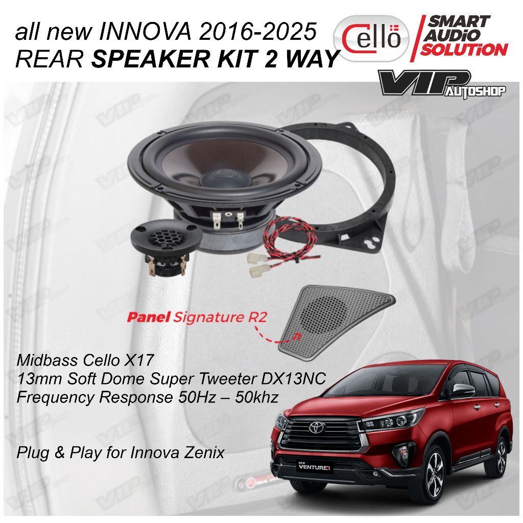 all new INNOVA reborn VENTURER 2016-2025 Speaker 2 way penumpang belakang audio mobil bass tweeter