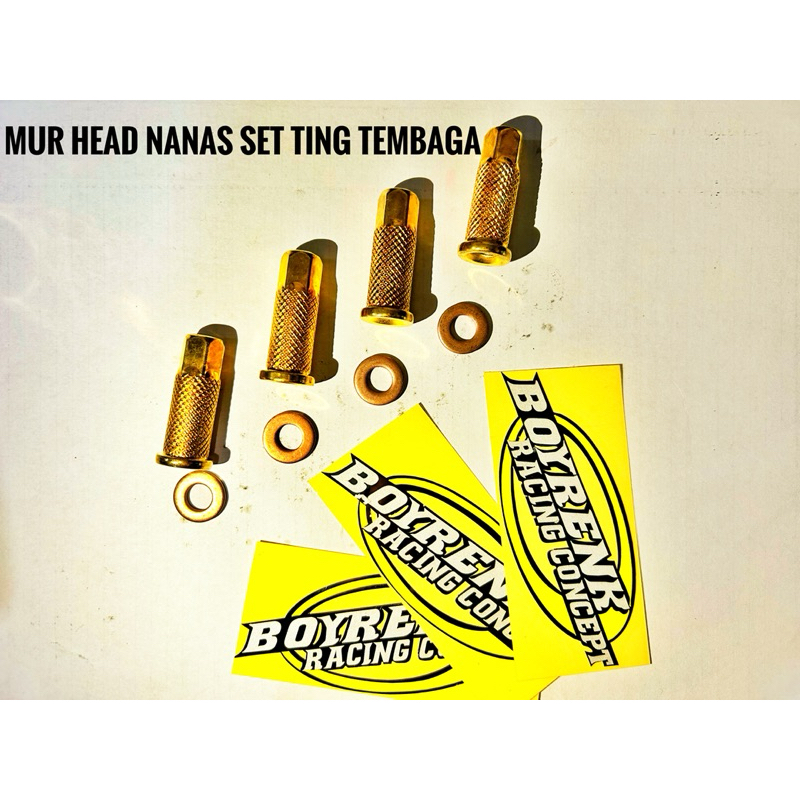 Mur Head Nanas set  Ring Tembaga dan ring stainless Yamaha F1 ZR / Vega R Lama /Vega R New / Vega ZR