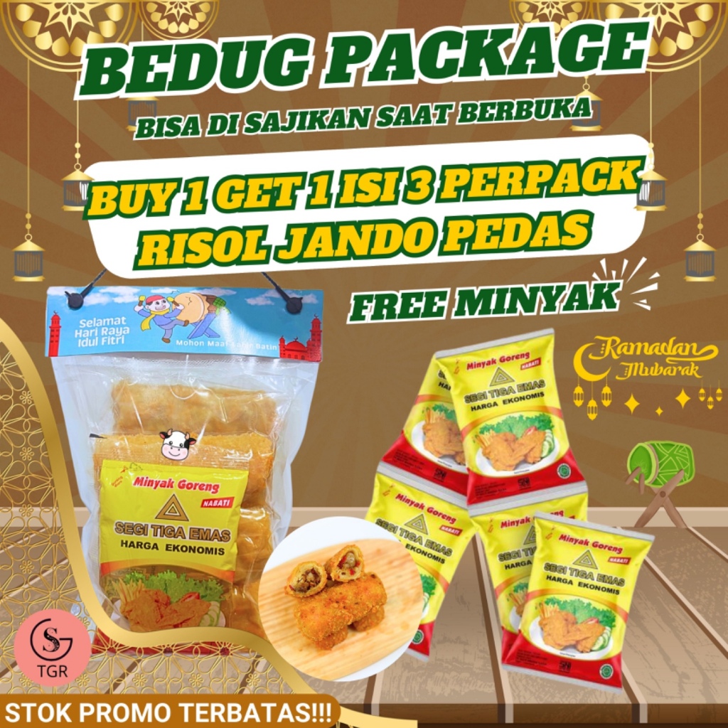 

[BEDUG PACKAGE] BUY 1 GET 1 RISOL JANDO PEDAS ISI 3 PERPACK FREE MINYAK