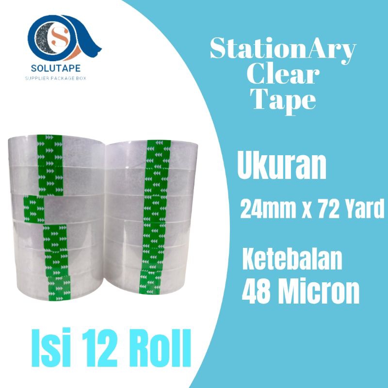 

Isolasi Bening 24mm isi 12 Roll Selotip Lakban Clear Tape Harmony Termurah