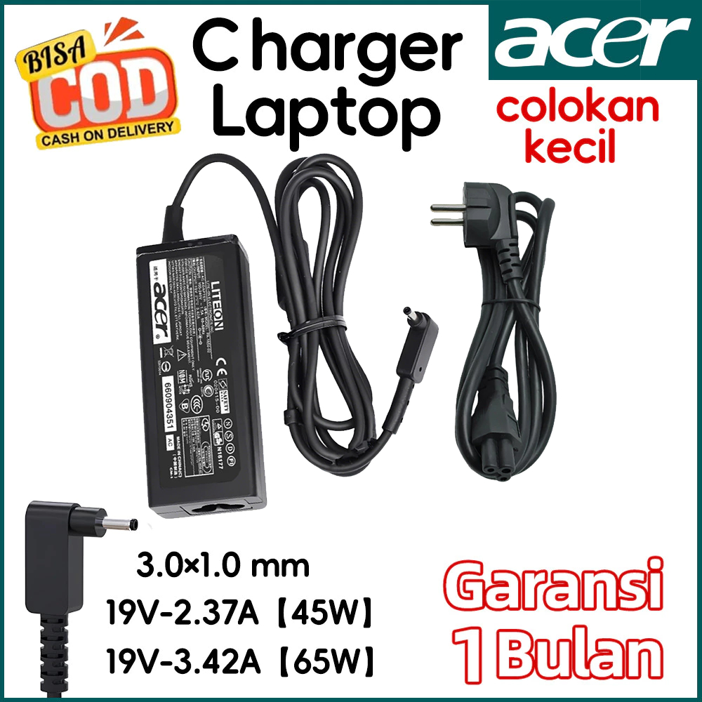 Charger Adaptor Laptop suitable Acer Original Small Plug Bulat Aspire 3 A314 Apire 5 A514 A515 Swift
