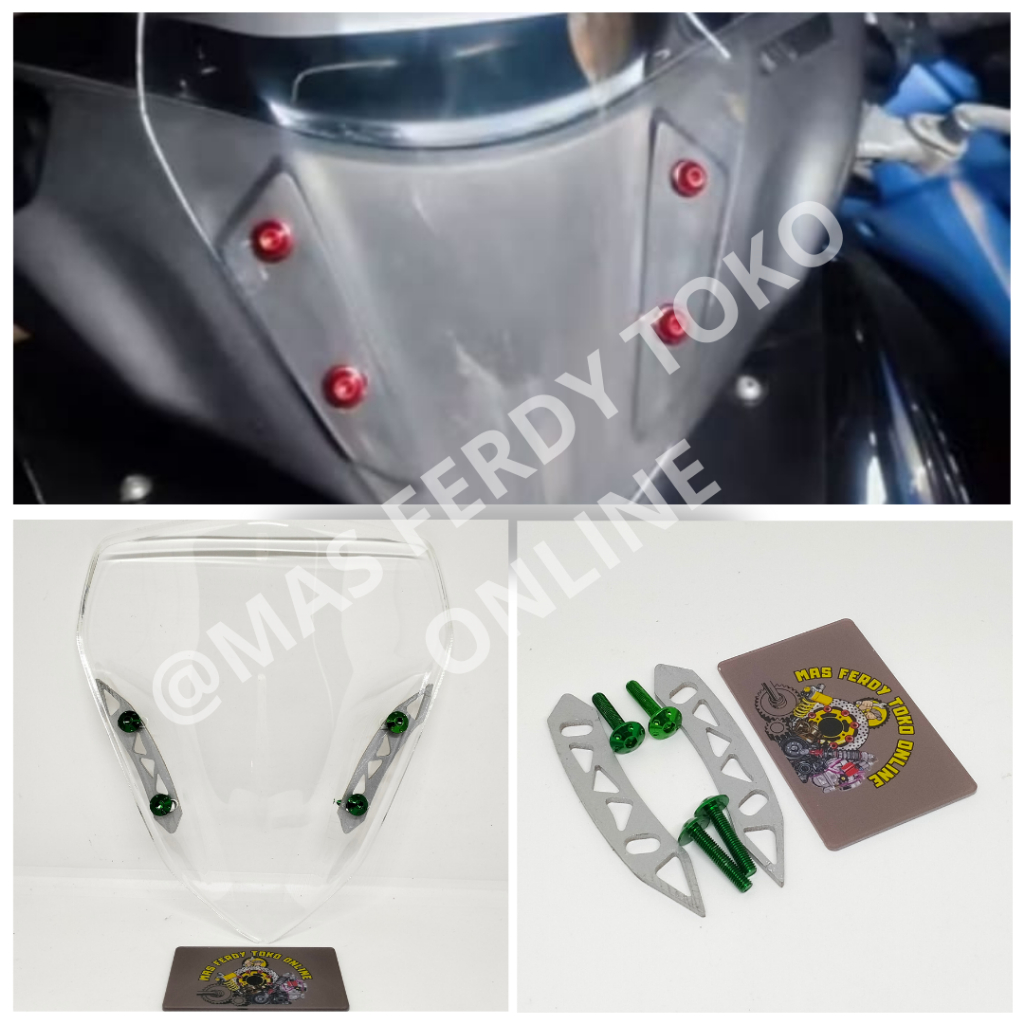 PAKET VISOR AEROX PLUS BRACKET WINDSHIELD YAMAHA AEROX