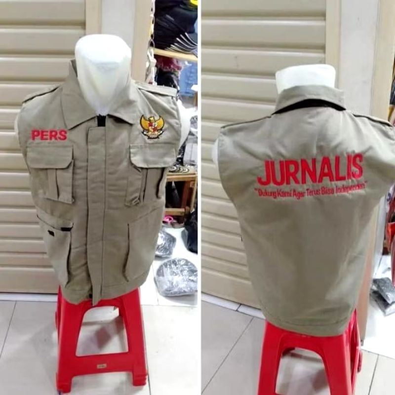 gratis nama pul bordir depan belakang Rompi jurnalis pers Rompi pers jurnalis full bordir rompi pers