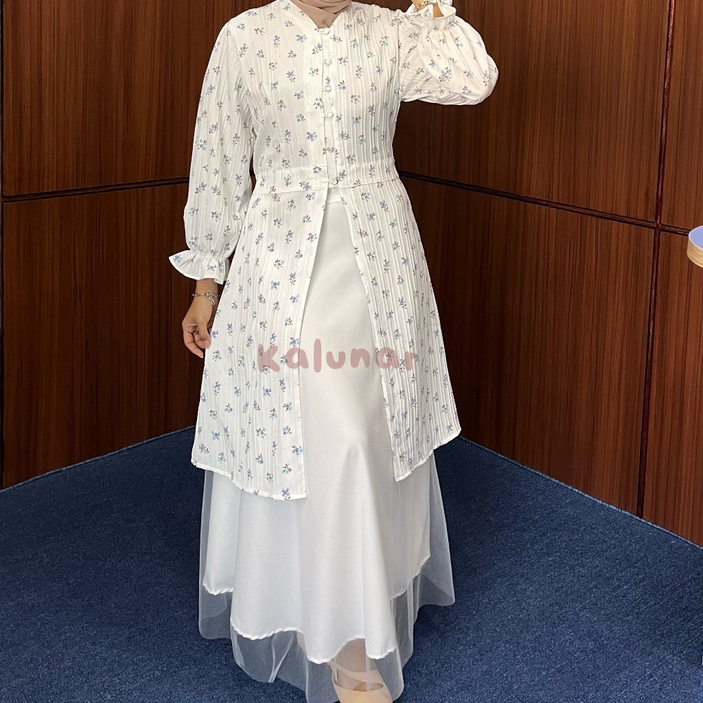 BEST SELLER [READY STOCK] KALUNAR - DAISY TUNIK KONDANGAN (ATASAN GAMIS WANITA MOTIF BUNGA MODERN)