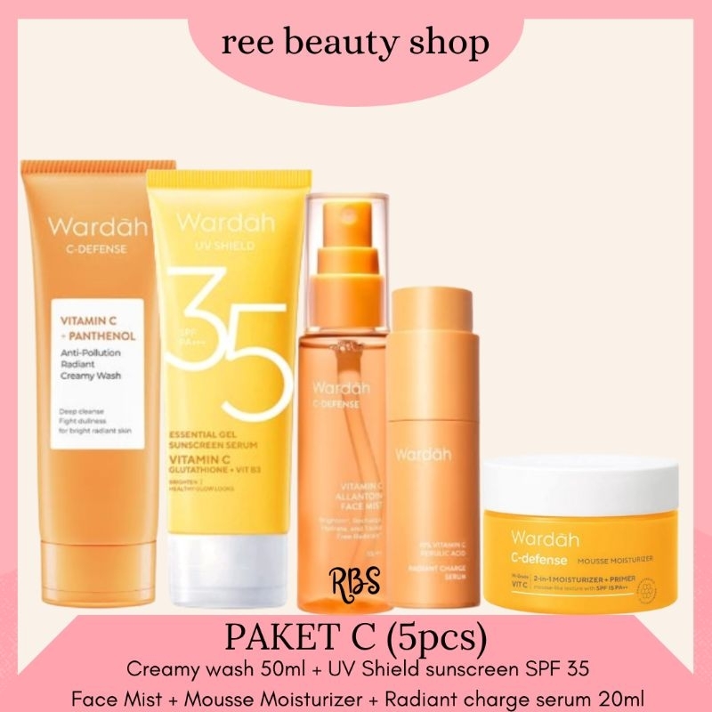 Wardah C Defense 1 Paket Lengkap | C Defense Series Wardah | Paket Skincare Wardah