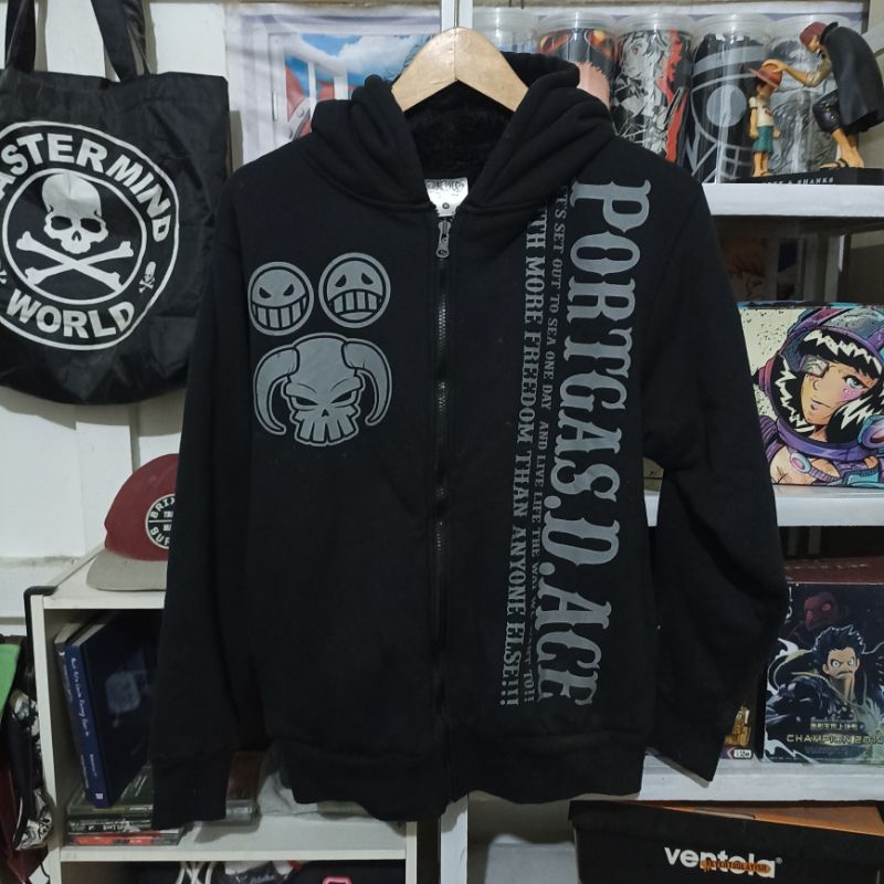 ZIP HOODIE ANIME ONE PIECE ACE SHERPA SECOND #HDS