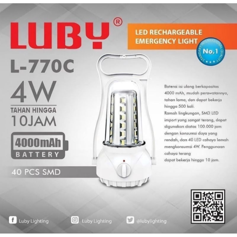 Lampu Emergency Lamp Luby w 40 Led