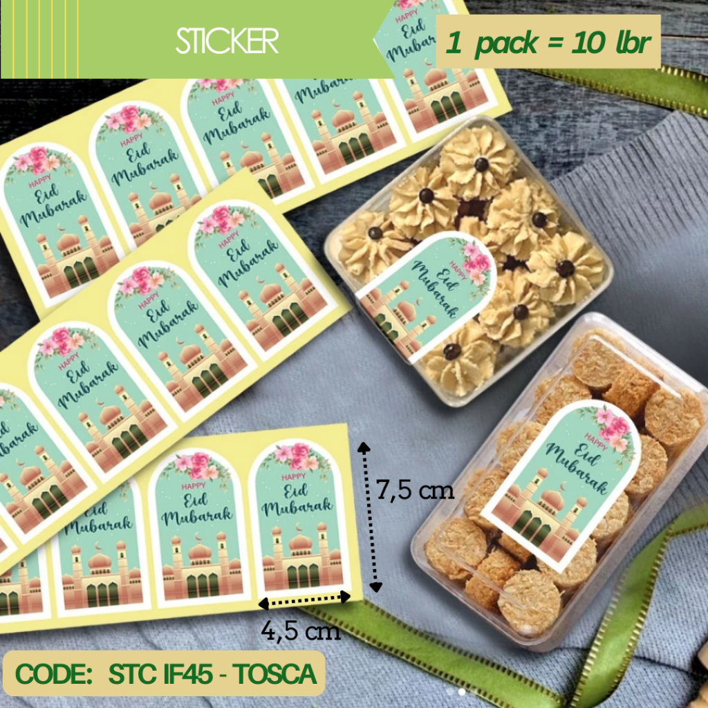 

Sticker Toples Kue Kering 4,5cm Idul Fitri / Label Hias Toples STC IF Lebaran