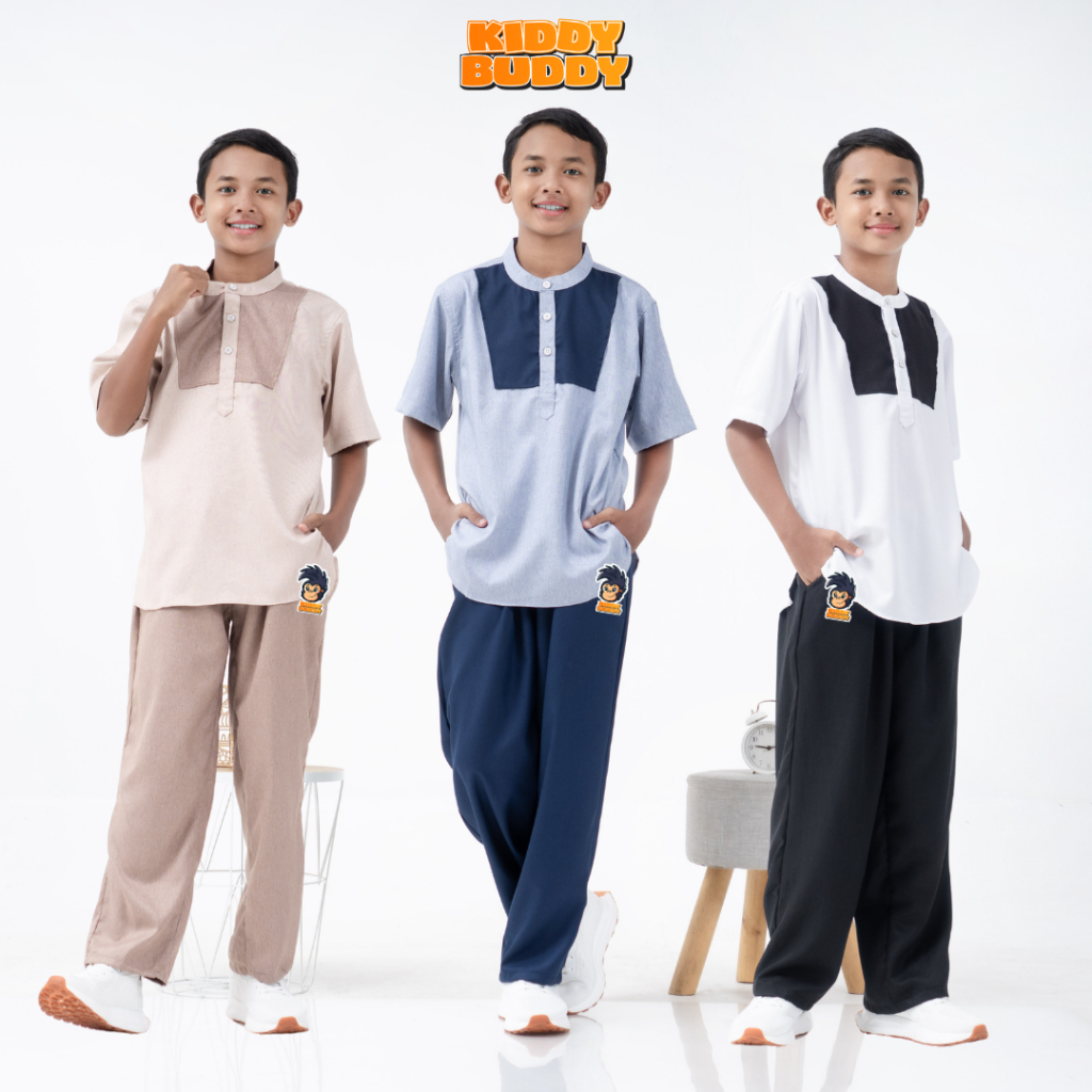 Setelan Koko Anak Laki-Laki  Baju Koko Kurta Anak Tanggung Katun Premium 3 - 14 Tahun Baju Muslim