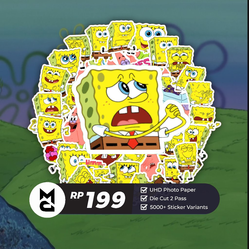 

Sticker Spongebob Suarepant #2 Sticker Aesthetic Lucu Sticker Helm Laptop Motor Hp