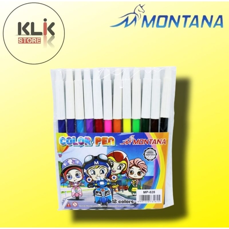 

Spidol Warna 1 Set 12 Warna Montana / Sepidol Marker Warna Warni 12 Color