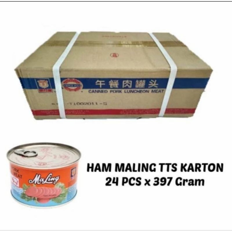 

maling tts 397 gram pork luncheon meat ham isi 24 kaleng