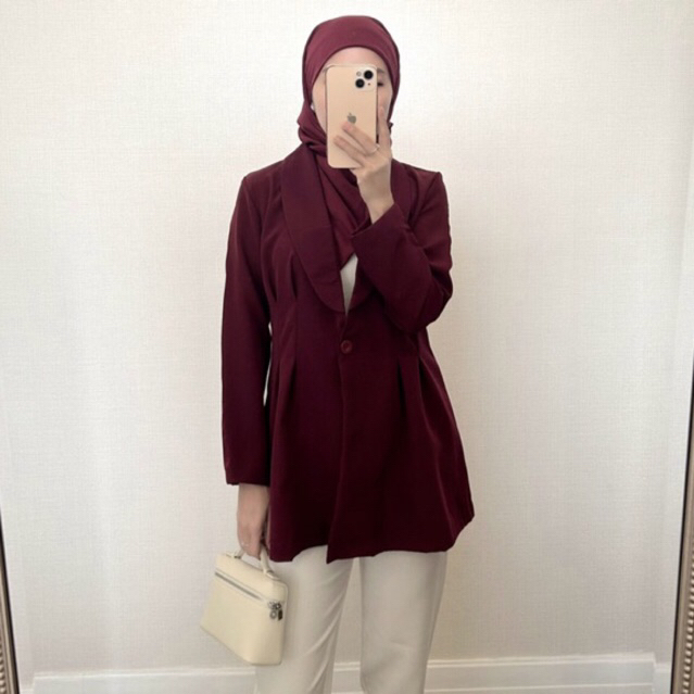 BELLA MOSA Winna Blazer Wanita Blazer Kerja Premium Blazer Atasan Formal Casual Korea Outer Blazer T