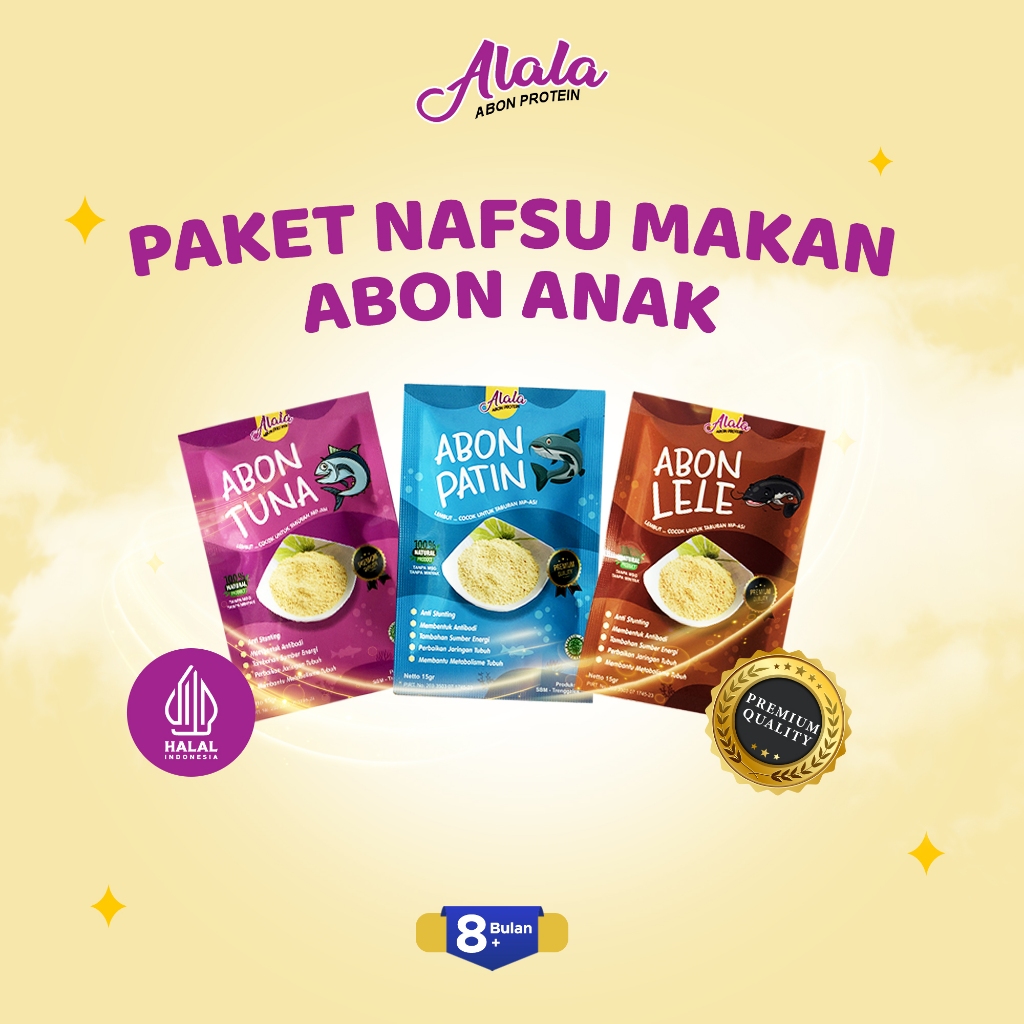 

Alala Abon Bayi 8+ Mpasi Booster Bb Bayi Mpasi Non Msg Makanan Bayi Varian Abon Tuna Patin Lele 15g