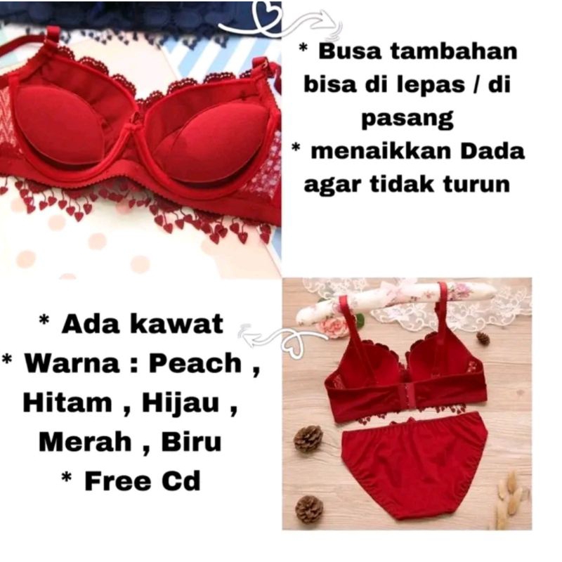 BRA Satu Set|BH Satu Set Wanita Seksi Setelan Pakaian Dalam Atas & Bawah|Push Up Bra