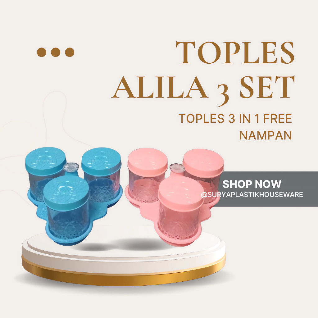 TOPLES ALILA 3 SET/ TOPLES 3 IN 1/ TOPLES KUE KERING/ TOPLES SATU SET NAMPAN