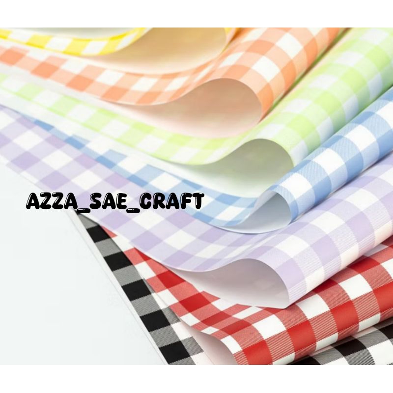 

Plaid Cellophane Kertas Buket Motif Kotak Free Packing Flower Wrapping Paper Square Pattern Cellophane