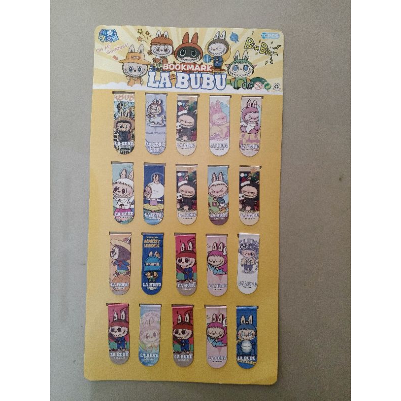 

PEMBATAS BUKU MAGNET MOTIF LABUBU | MAGNET LEMBARAN | 1 LEMBAR ISI 20PCS