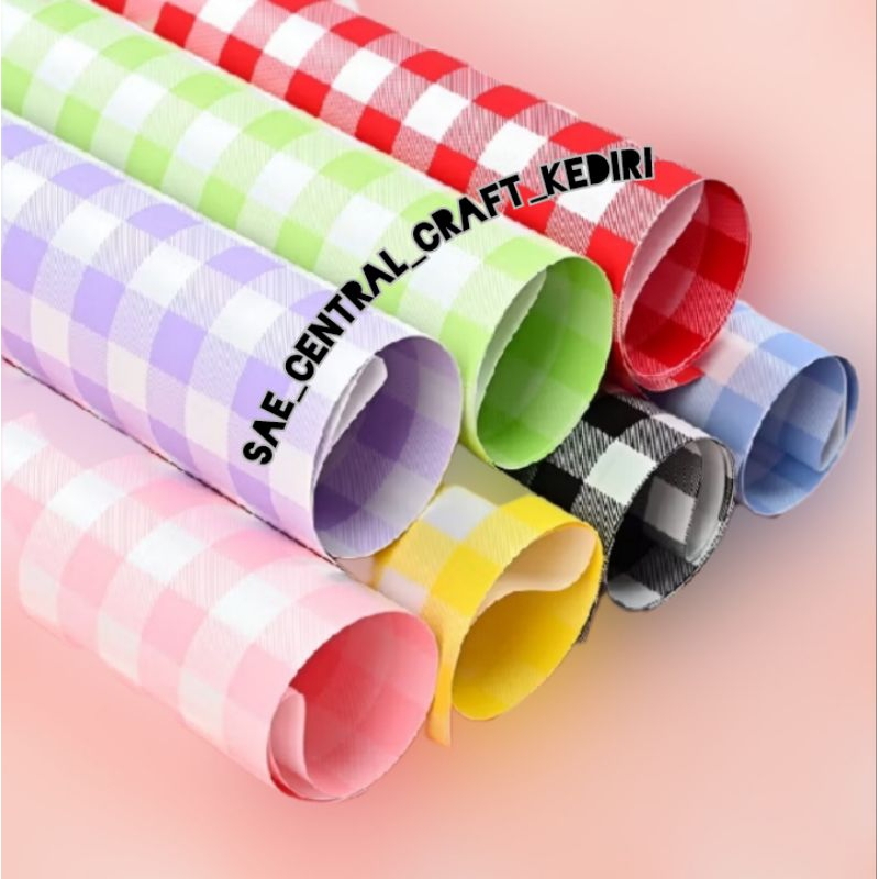

Kertas Buket Motif Kotak FREE PACKING Plaid Cellophane Flower Wrapping Paper Square Pattren
