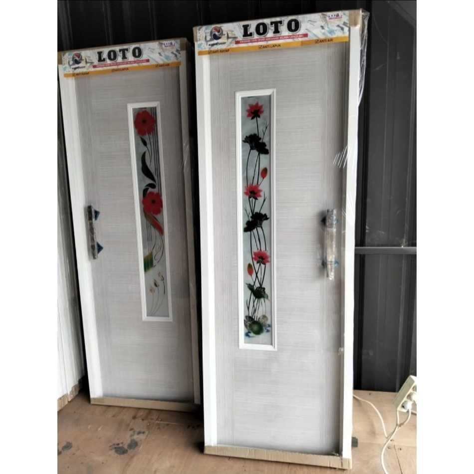 PINTU KAMAR MANDI PVC LONG MINIMALIS KACA ABU | PINTU KAMAR MANDI MOTIF MINIMALIS