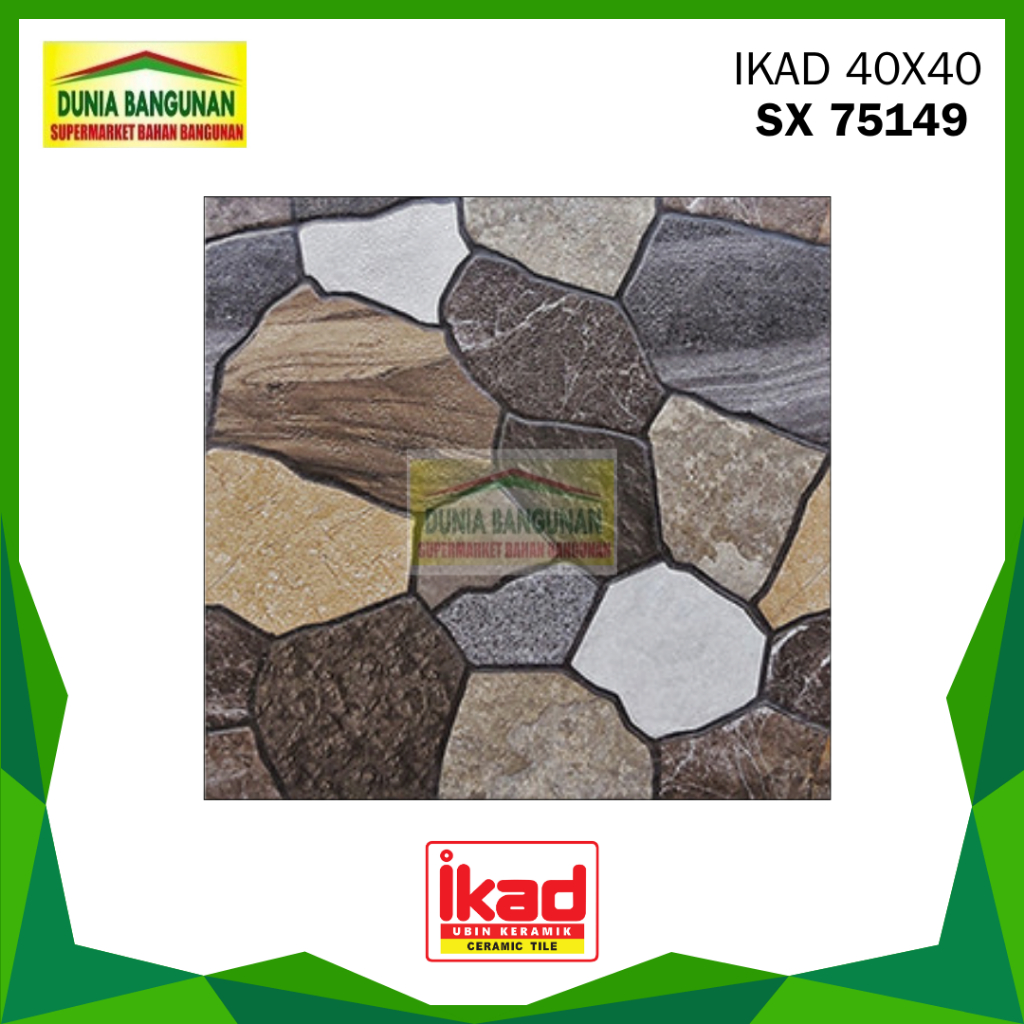 Keramik IKAD SX 75149 KW 1 40X40 Keramik Lantai Motif Batu Alam / Keramik Kamar Mandi / Keramik Tama