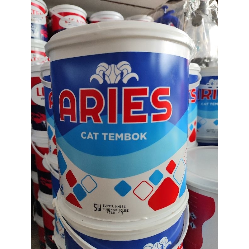 ARIES Cat Tembok Dinding 5Kg 20Kg Super White WARNA Cat Tembok Aries