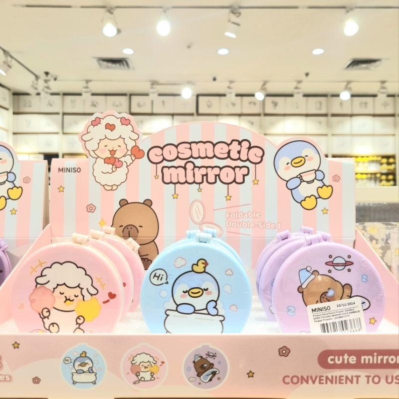 MINISO DOUBLE SIDED FOLDING MIRROR / CERMIN LIPAT DUA SISI