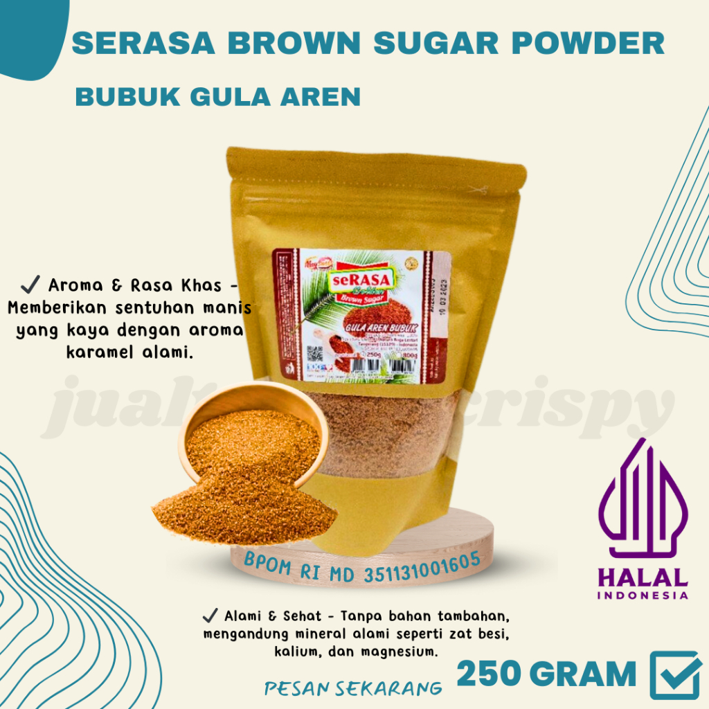 

SeRasa Brown Sugar Powder | Bubuk Gula Aren Premium 250 Gram