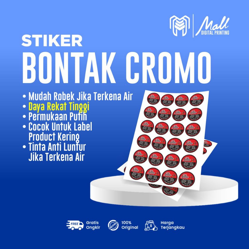 

PRINT STICKER BONTAC CHROMO CETAK STIKER LABEL FREE DESIGN