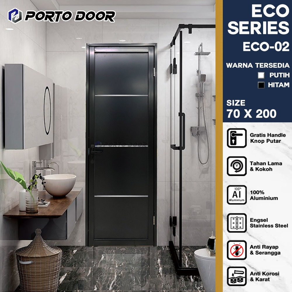 PORTO DOOR ECO 02 PINTU KAMAR MANDI KAMAR TIDUR ALUMUNIUM ACP CUSTOM HARGA BY REQUEST UKURAN