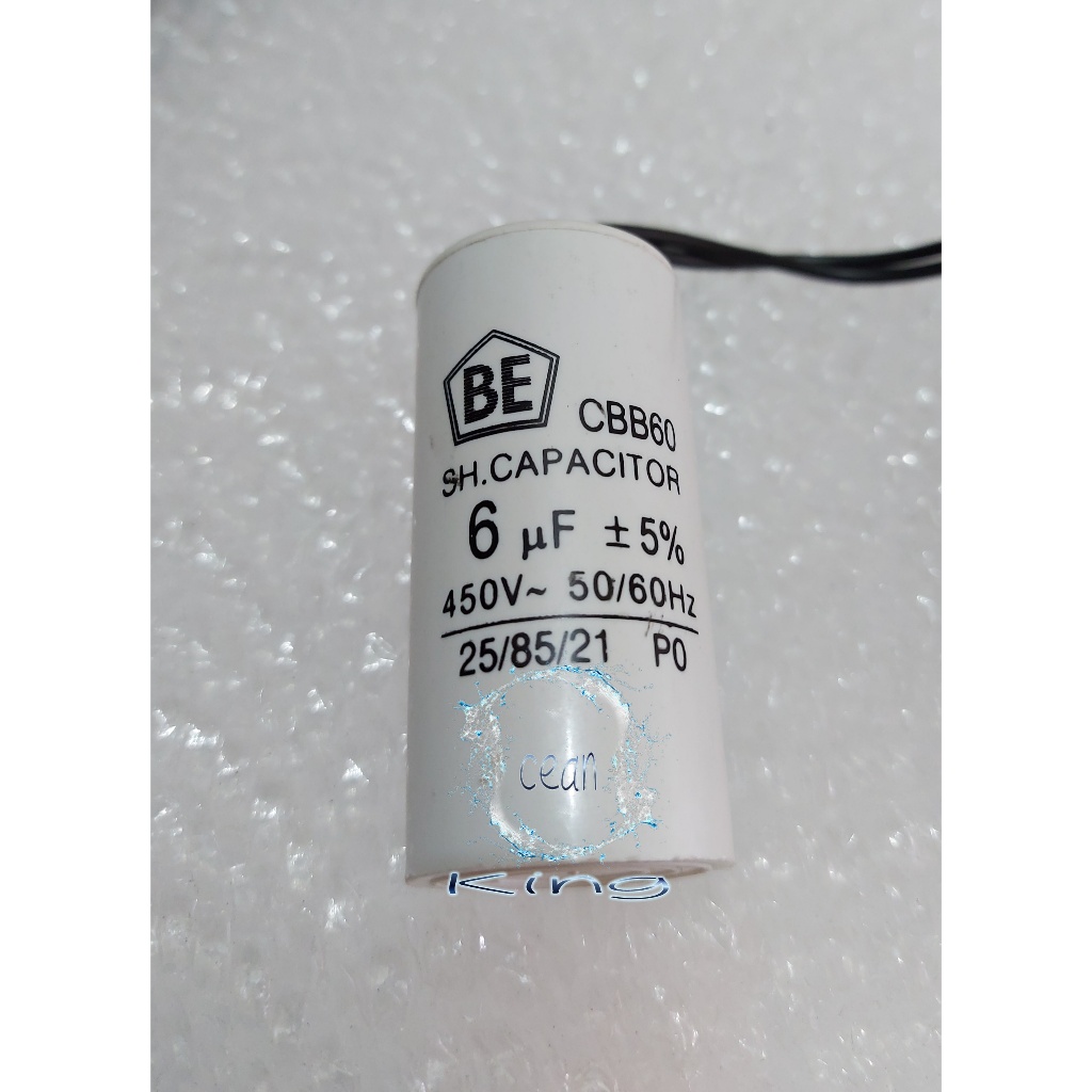kapasitor tabung CBB60 6uf +5% dan 450V ~50/60Hz